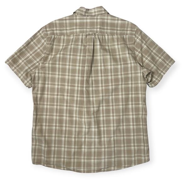 Fjallraven Relaxed Fit Short Sleeve Button Down Shirt SIZE M Brown Plaid - Picture 2 of 9